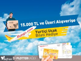 15.000TL ve Üzeri Alışverişe Yurtiçi Uçak Bileti Hediye (PGS ile)
